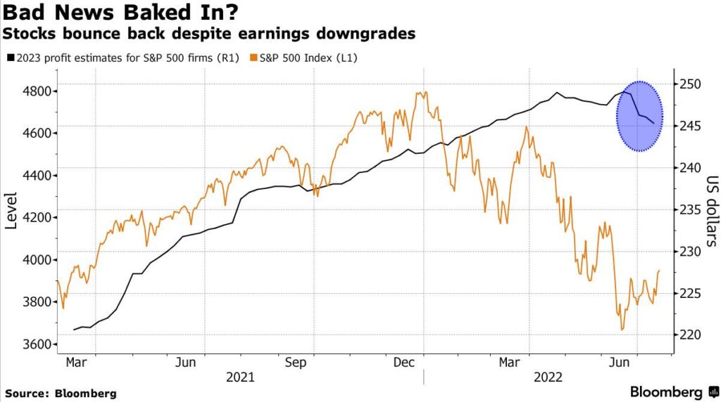 stime utili S&P 500 2022